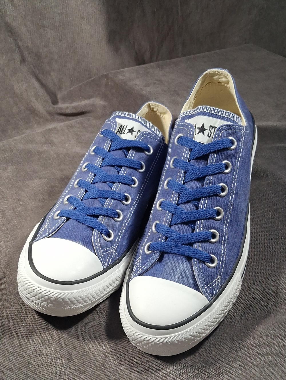 Converse Chuck Taylor All Star Ox Low Blue Washed + Blue Laces Sneakers VG US 9
